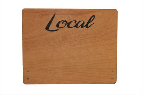 Large Cherry Wood Point of Sale Sign 250mm x 200mm - LOCAL